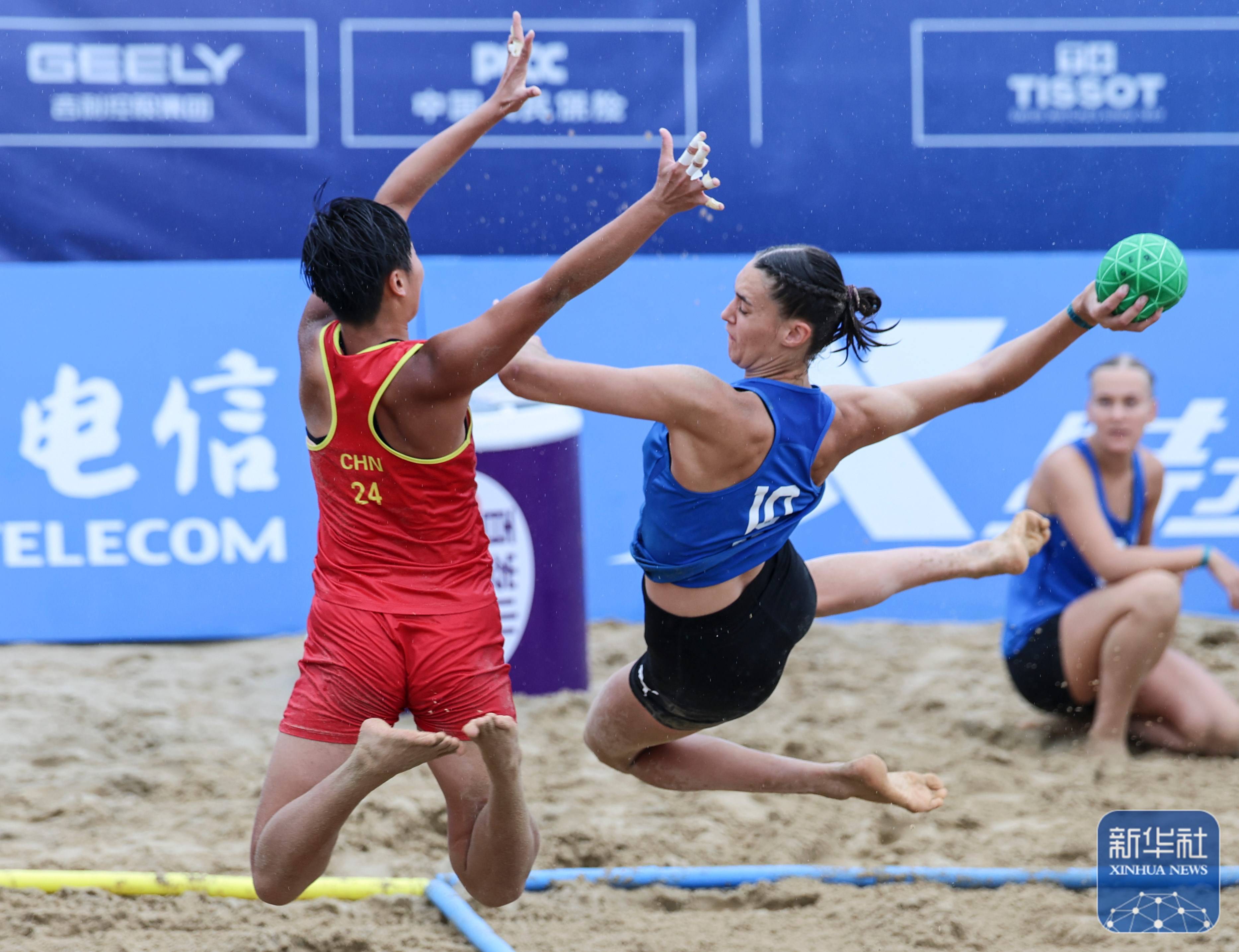 成都世运会丨沙滩手球女子四分之一决赛:中国队不敌德国队