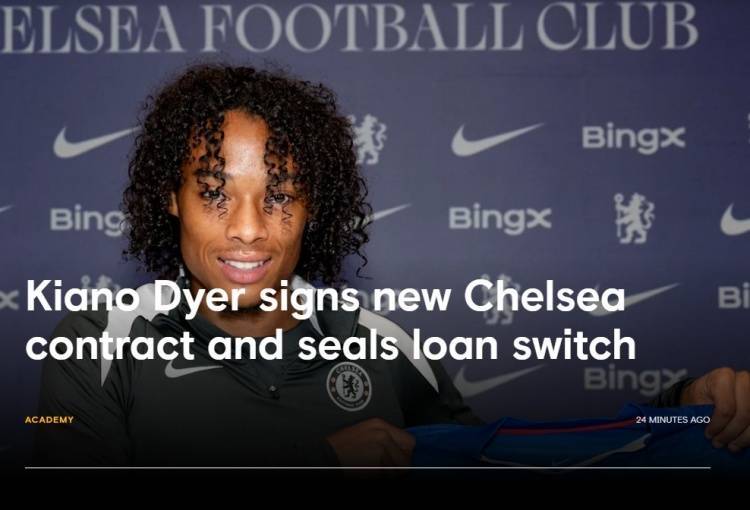 官方:切尔西续约中场小将迪尔至2030年,本赛季将租借荷甲福伦丹